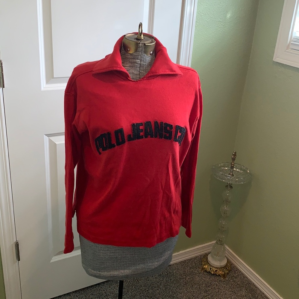 Vintage Polo jean co Ralph Lauren collard sweater